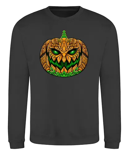 wild orange - halloween, pumpkin, scary, creepy, fruit, horror - Sweatshirt
