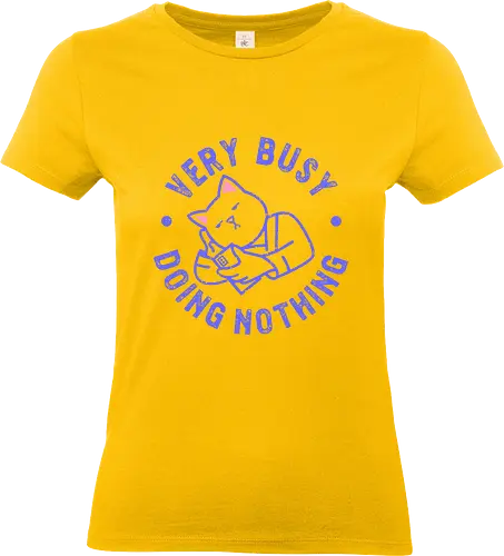 busy cat  - cat, busy, kitty, fun, funny, cute, animal, catlover - Standard T-Shirt (Frauen)