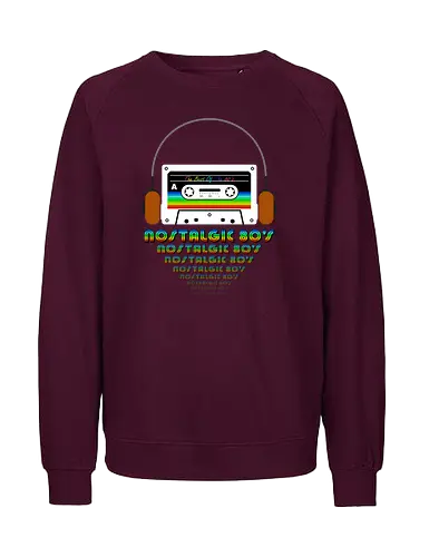 Nostalgic 80's Art (light) - Cassette, Music, Pen - Fairtrade Sweatshirt