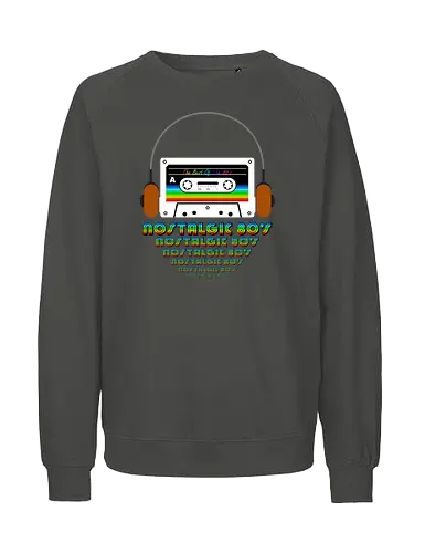 Nostalgic 80's Art (light) - Cassette, Music, Pen - Fairtrade Sweatshirt