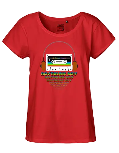 Nostalgic 80's Art (light) - Cassette, Music, Pen - Fairtrade Girl Shirt