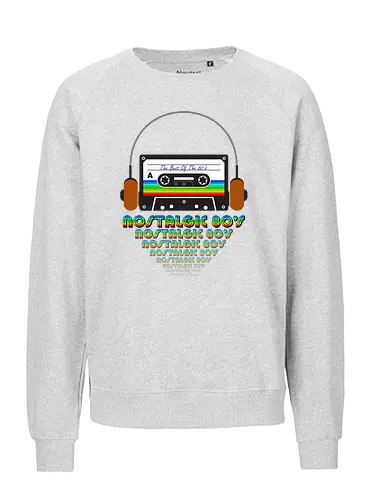 Nostalgic 80's Music Art (dark) - Cassette, Music, Pen, Retro - Fairtrade Sweatshirt