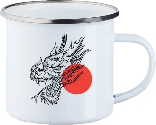 Japanese Dragon Red Sunset Stipple Tattoo