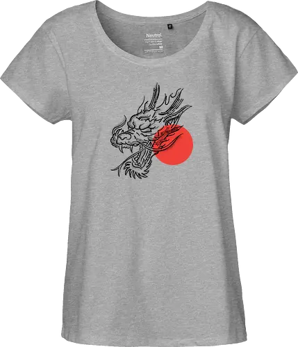 Japanese Dragon Red Sunset Stipple Tattoo