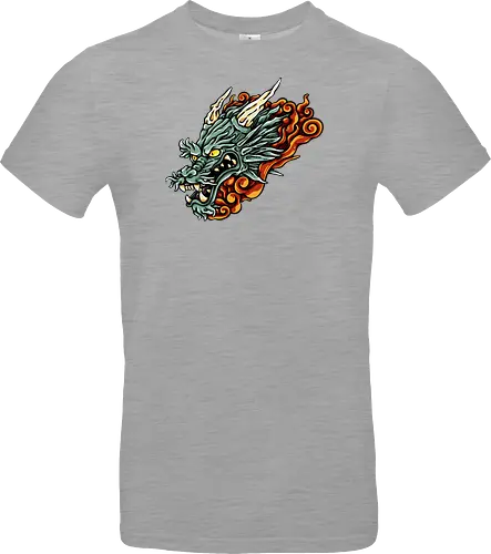 Green Asian Dragon Head Tattoo