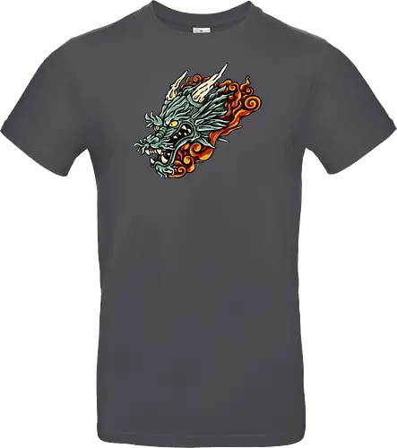 Green Asian Dragon Head Tattoo
