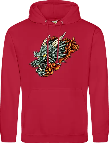 Green Asian Dragon Head Tattoo