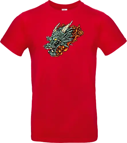 Green Asian Dragon Head Tattoo