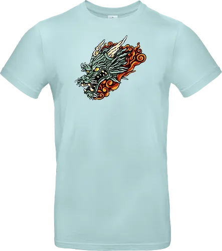 Green Asian Dragon Head Tattoo