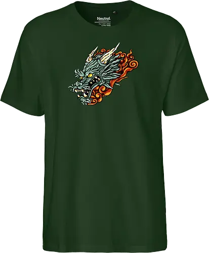Green Asian Dragon Head Tattoo