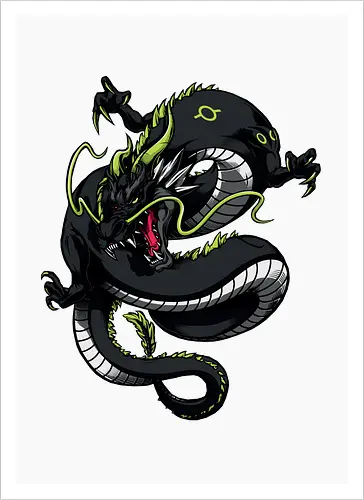 Black Japanese Dragon Tattoo