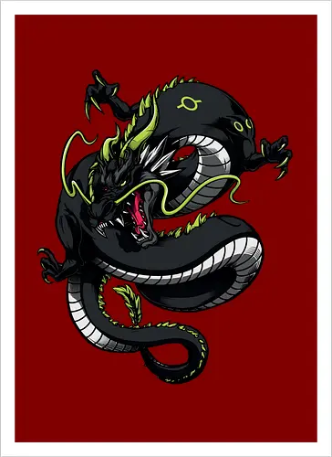 Black Japanese Dragon Tattoo