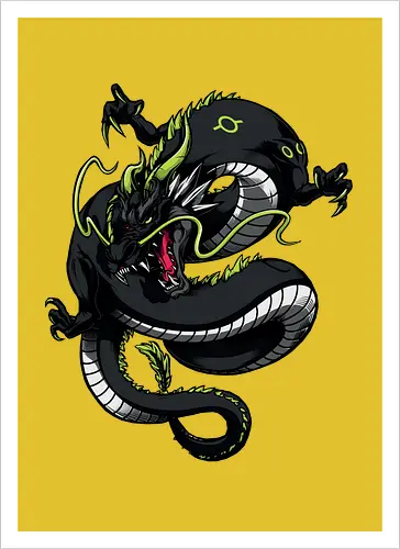 Black Japanese Dragon Tattoo