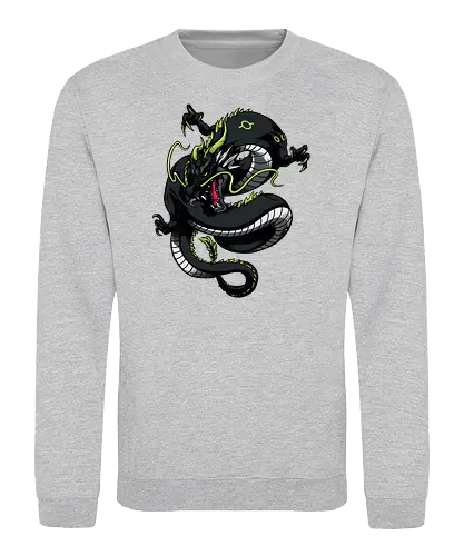 Black Japanese Dragon Tattoo - Drache, dragon, illustration, tattoo, dragons, Fantasie, european dragon, fantasy, flying, gift, legendary, magical, legendär, monster, mystery, mythical, red dragon, year of the dragon, illustronii, aesthetic, angry dragon, anime, asian dragon, beast, Drachen, Tier, Wütender, europäischer - Sweatshirt