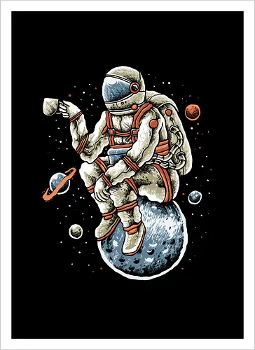 Astronaut Outer Space Coffee Break