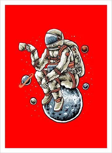 Astronaut Outer Space Coffee Break