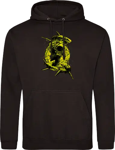 Astronaut Outer Space Deep Sea Diver Sharks Attack