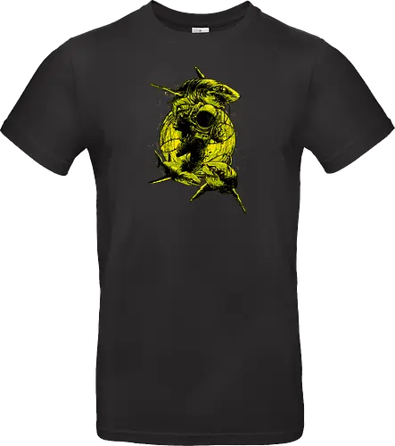 Astronaut Outer Space Deep Sea Diver Sharks Attack
