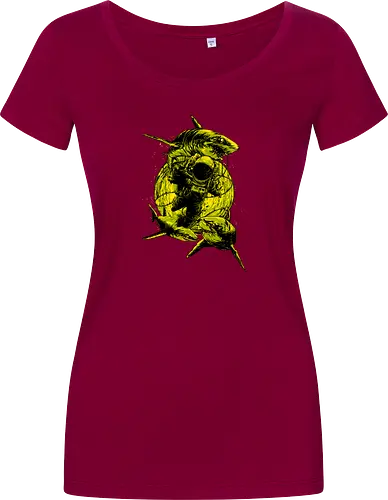 Astronaut Outer Space Deep Sea Diver Sharks Attack