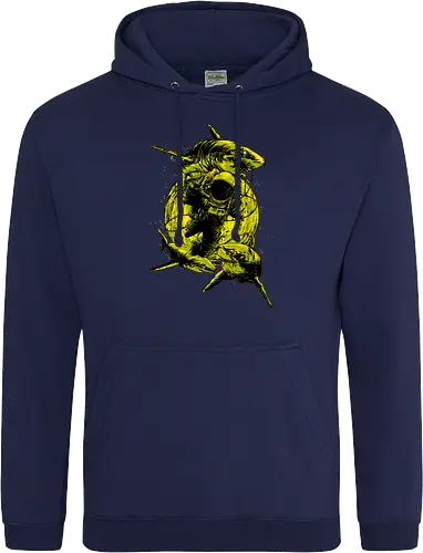Astronaut Outer Space Deep Sea Diver Sharks Attack