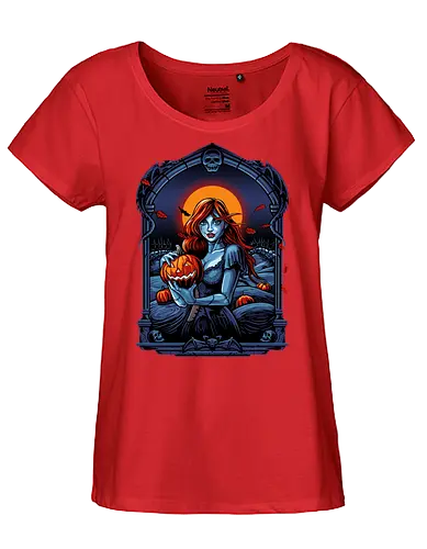Autumn Wind - pumpkin, trick or treat, horror, girl, halloween, samhain - Fairtrade Girl Shirt