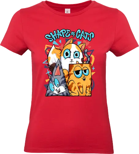 shape of cats  - cat, animal, cute, funny, shape, catlover, fun - Standard T-Shirt (Frauen)