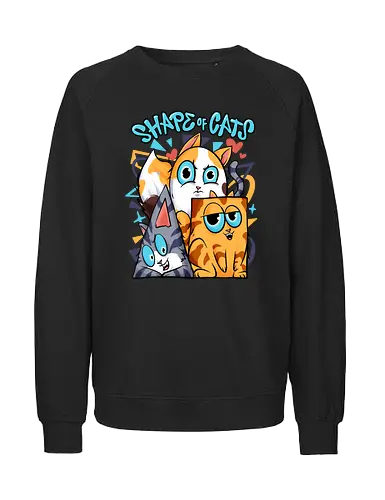 shape of cats  - cat, animal, cute, funny, shape, catlover, fun - Fairtrade Sweatshirt