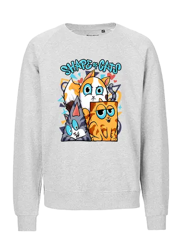 shape of cats  - cat, animal, cute, funny, shape, catlover, fun - Fairtrade Sweatshirt