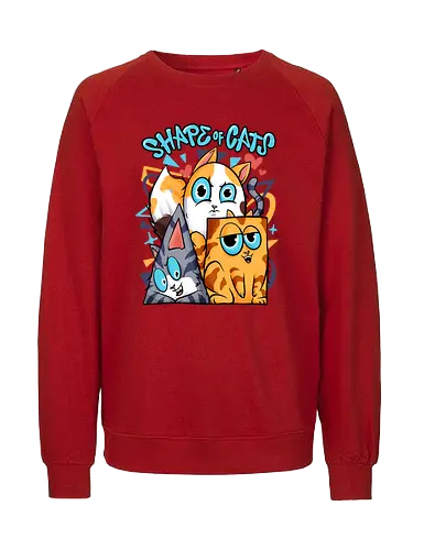 shape of cats  - cat, animal, cute, funny, shape, catlover, fun - Fairtrade Sweatshirt