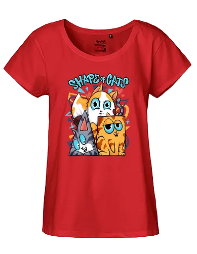 shape of cats  - cat, animal, cute, funny, shape, catlover, fun - Fairtrade Girl Shirt