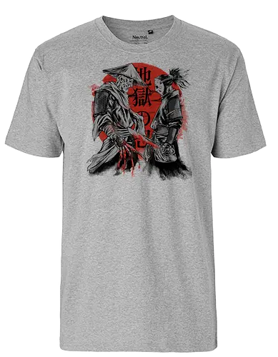 forbidden battle - samurai, ronin, shinobi, japanese, horror, halloween, jason, freddy - Fairtrade T-Shirt