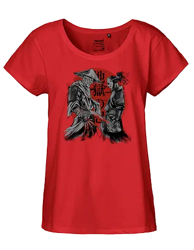 forbidden battle - samurai, ronin, shinobi, japanese, horror, halloween, jason, freddy - Fairtrade Girl Shirt