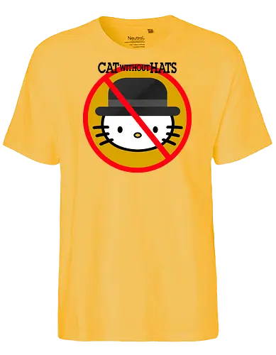 Cat Whitout Hats - Kitty, Orange, Clock, Hat - Fairtrade T-Shirt