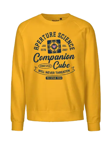 Cube Grunge Crest - the cake is a lie, potato, gaming, video games, gamer, chell, revolution, black, mesa, companion - Fairtrade Sweatshirt