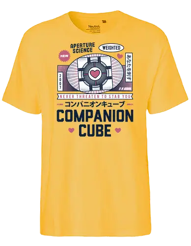 Cube Vintage - portal 2, the cake is a lie, potato, glados, gaming, video games, gamer, chell, Gateway, cube, revolution, aperture, laboratories, science, black, mesa - Fairtrade T-Shirt