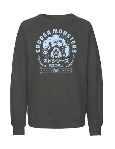 Erdrea Monsters Emblem - Quest, slime, king slime, monsters, golem, game, gaming, gamer, video games, rpg, jrpg, kawaii - Fairtrade Sweatshirt