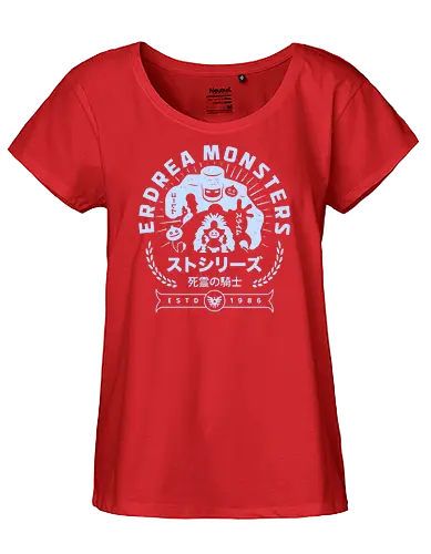 Erdrea Monsters Emblem - Quest, slime, king slime, monsters, golem, game, gaming, gamer, video games, rpg, jrpg, kawaii - Fairtrade Girl Shirt