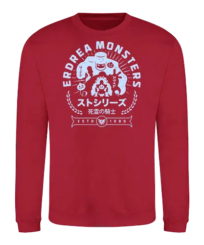 Erdrea Monsters Emblem - Quest, slime, king slime, monsters, golem, game, gaming, gamer, video games, rpg, jrpg, kawaii - Sweatshirt