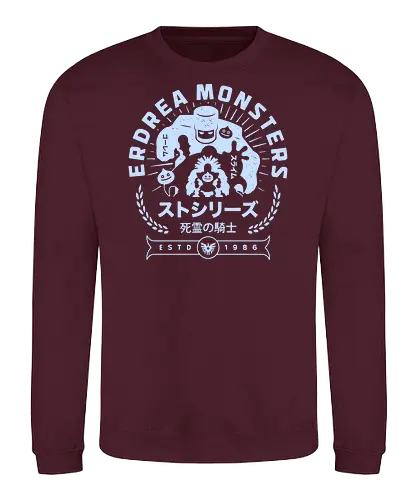 Erdrea Monsters Emblem - Quest, slime, king slime, monsters, golem, game, gaming, gamer, video games, rpg, jrpg, kawaii - Sweatshirt