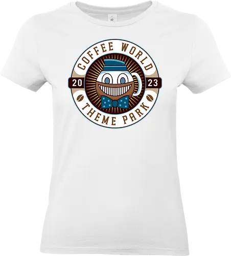 Watery Coffee World Emblem - alan, video game, video games, gaming, gamer, control, american nightmare, deer fest, oh deer diner, coffee thermos, cauldron, lake, night, springs - Standard T-Shirt (Frauen)