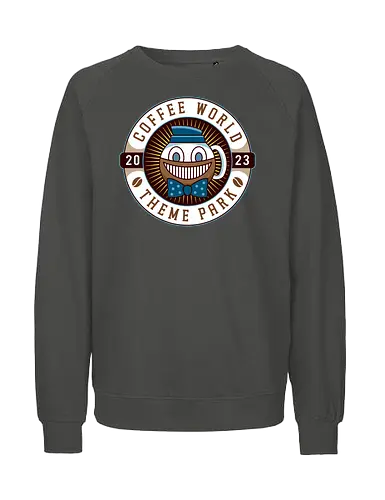 Watery Coffee World Emblem - alan, video game, video games, gaming, gamer, control, american nightmare, deer fest, oh deer diner, coffee thermos, cauldron, lake, night, springs - Fairtrade Sweatshirt