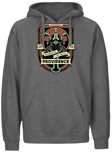 Twin God Crest - ukulele, monsters, space, providence, indie game, gaming, video games, gamer, roguelike, roguelite - Fairtrade Hoodie
