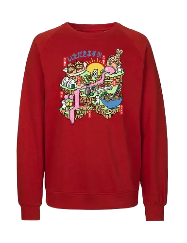Itadakimasu  - itadakimasu, japanese food, ramen, noodles, taiyaki, takoyaki, onigiri, tempura, sushi, cats, funny - Fairtrade Sweatshirt