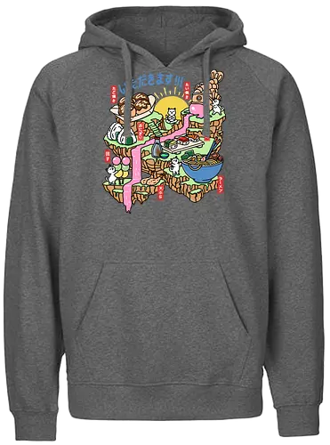 Itadakimasu  - itadakimasu, japanese food, ramen, noodles, taiyaki, takoyaki, onigiri, tempura, sushi, cats, funny - Fairtrade Hoodie