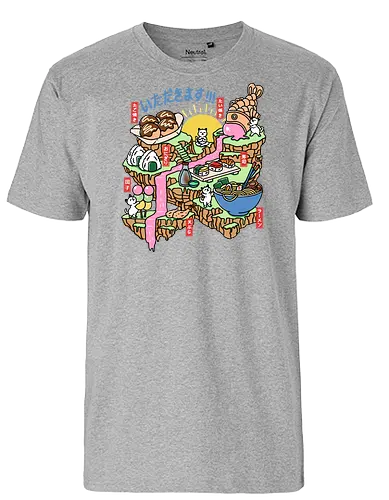 Itadakimasu  - itadakimasu, japanese food, ramen, noodles, taiyaki, takoyaki, onigiri, tempura, sushi, cats, funny - Fairtrade T-Shirt