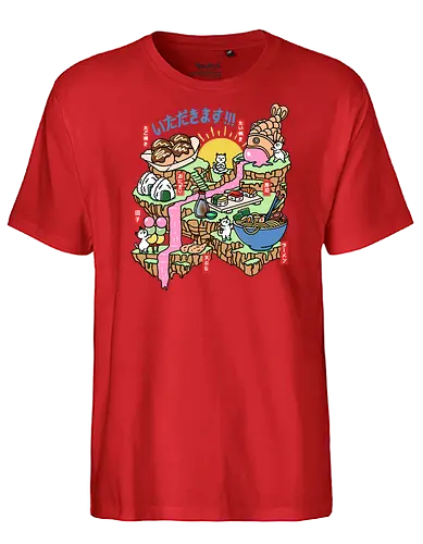 Itadakimasu  - itadakimasu, japanese food, ramen, noodles, taiyaki, takoyaki, onigiri, tempura, sushi, cats, funny - Fairtrade T-Shirt