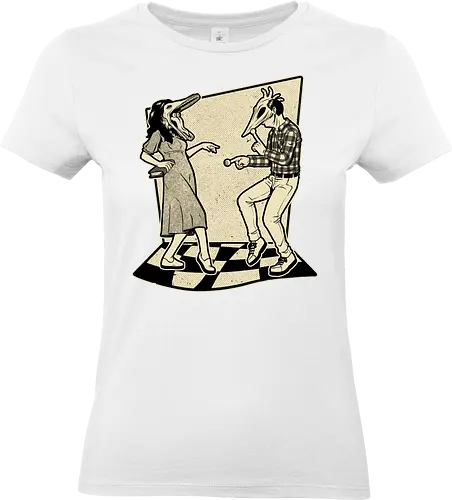 Ghost Couple Dance - Dance, Music, Tv Show, Movie, Ghost, Stories, Creepy, Spooky, Spooky Season, Summoning, Summon, Summoned, Demon, Demons, Classic Horror, Cult Classic, Classic, Vintage, Retro, Retro Vintage, Exorcism, Exorcist - Standard T-Shirt (Frauen)
