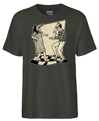 Ghost Couple Dance - Dance, Music, Tv Show, Movie, Ghost, Stories, Creepy, Spooky, Spooky Season, Summoning, Summon, Summoned, Demon, Demons, Classic Horror, Cult Classic, Classic, Vintage, Retro, Retro Vintage, Exorcism, Exorcist - Fairtrade T-Shirt
