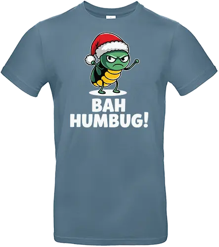 BAH HUMBUG - christmas, grumpy, insect, santa hat, holiday, humor, cartoon, festive, displeased - Standard T-Shirt