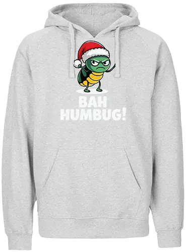 BAH HUMBUG - christmas, grumpy, insect, santa hat, holiday, humor, cartoon, festive, displeased - Fairtrade Hoodie